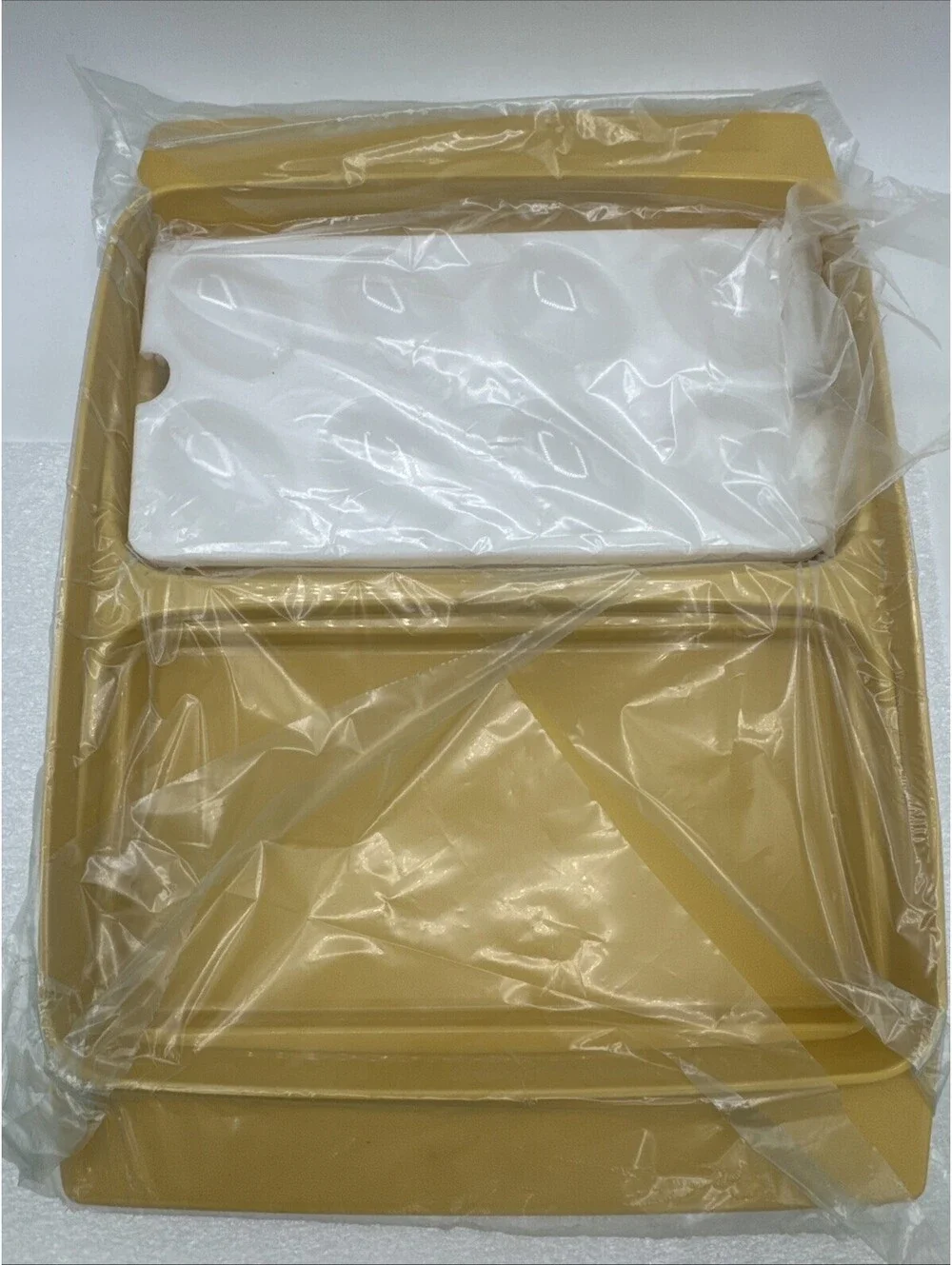 Tupperware NEW Deviled Egg Carrier Keeper Yellow Lid Pearl Removable Trays